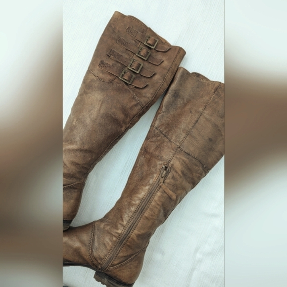 Steve Madden Miidori Leather Buckles Tall Boots Size 7M - Picture 8 of 15